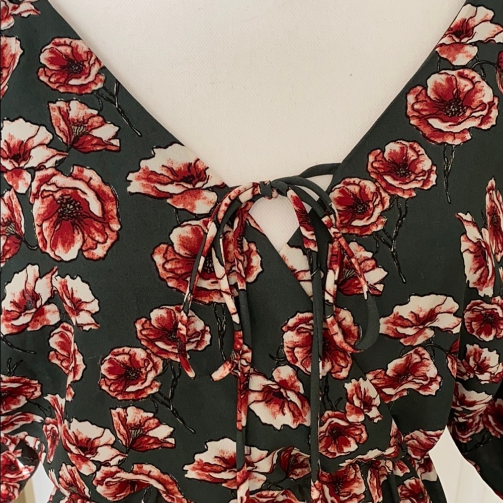 Rose Romper with Ruffles Off-Shoulder, Small Cottagecore - Picture 6 of 15